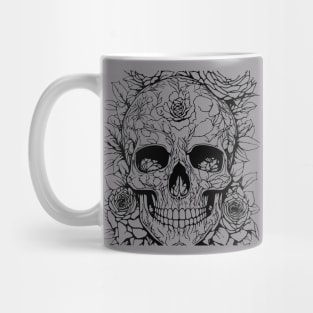 Skull with roses Mug